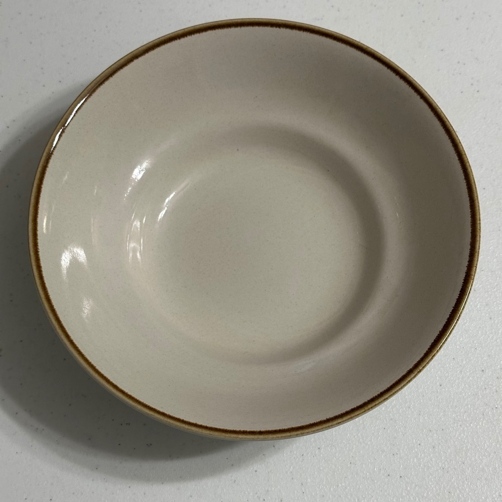 Mikasa Vintage Stone Harvest Serving Vegetable Bowl Stoneware Brown Rim Japan 9"